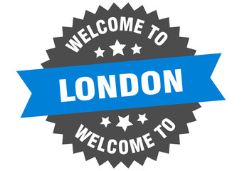 London sign. welcome to London blue sticker