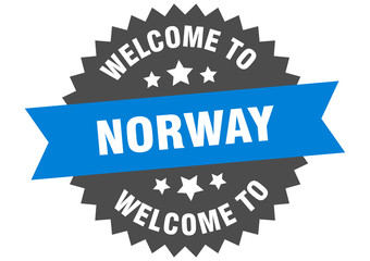 Norway sign. welcome to Norway blue sticker