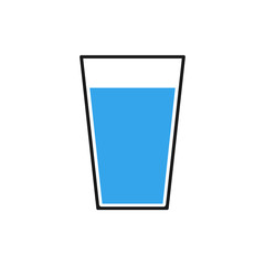 Water glass icon isolated on the white background