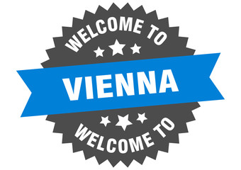 Vienna sign. welcome to Vienna blue sticker