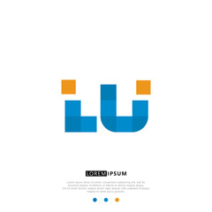 LU L U Logo Monogram with Blue and yellow Colors. modern letter logo design