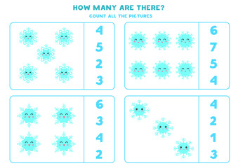 Count the number of cute snowflakes.