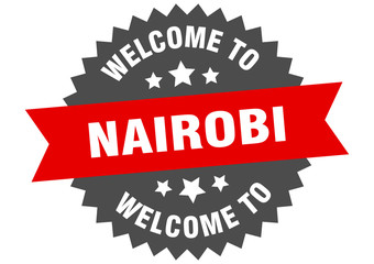 Nairobi sign. welcome to Nairobi red sticker
