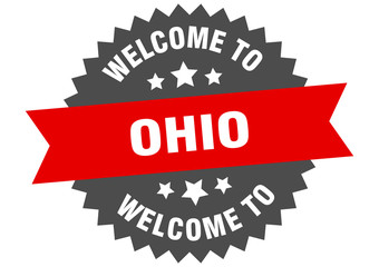 Obraz premium Ohio sign. welcome to Ohio red sticker
