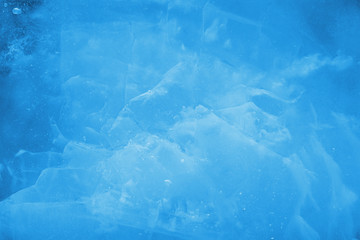 Blue background of cold ice.