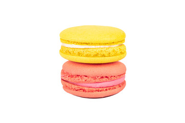 Pink and yellow macaroons