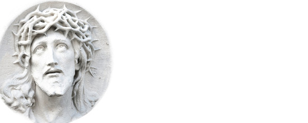 Fototapeta premium The face of Jesus Christ on a white background