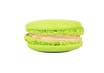 Pistachio macaroons isolated