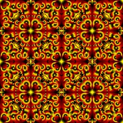 Seamless endless pattern of red and orange colors for fabric or ceramic
