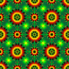 Seamless endless pattern of green and yellow colors for fabric or ceramic