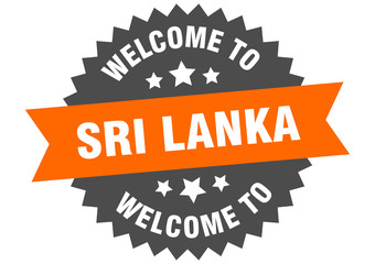 Sri Lanka sign. welcome to Sri Lanka orange sticker