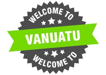 Vanuatu sign. welcome to Vanuatu green sticker