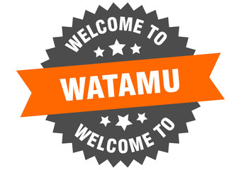 Watamu sign. welcome to Watamu orange sticker