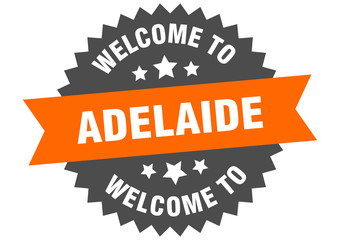 Adelaide sign. welcome to Adelaide orange sticker