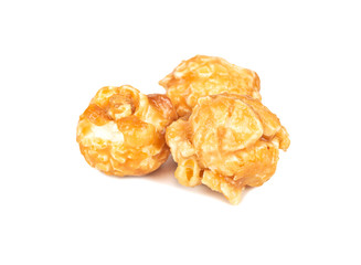 Caramel popcorn isolated