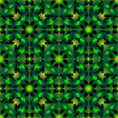 Seamless endless pattern of green and yellow colors for fabric or ceramic