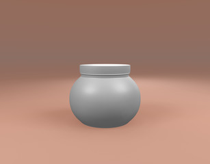 Plastic Jar on sphere front view