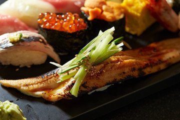 Japanese luxury assorted sushi plate 