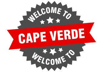 Obraz premium Cape Verde sign. welcome to Cape Verde red sticker
