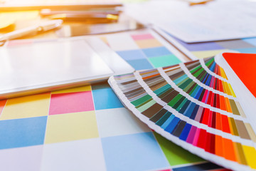 Soft Focus,A team of UI / UX web designers are working together to develop a mobile responsive...