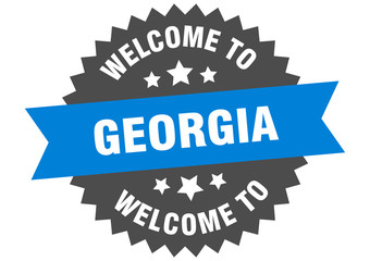 Georgia sign. welcome to Georgia blue sticker