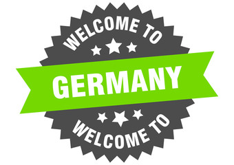 Germany sign. welcome to Germany green sticker