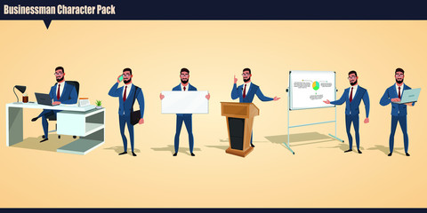 Cartoon Businessman Character set More characteristics © Bijan