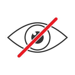 Forbidden look sign. Prohibited look icon - vector