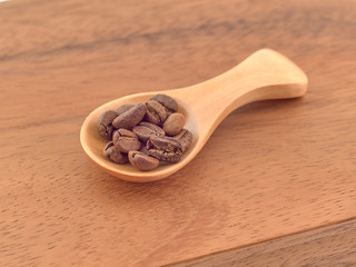 Close up of roasted black coffee beans