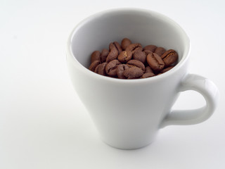Close up of roasted black coffee beans