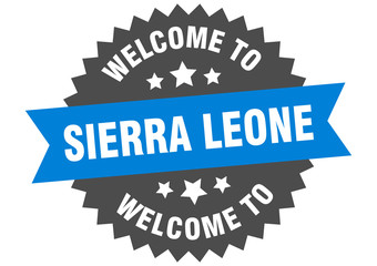 Sierra Leone sign. welcome to Sierra Leone blue sticker