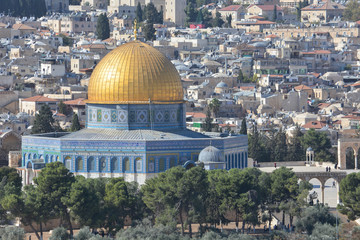 Fototapeta na wymiar Dome of the Rock Mosque in Jerusalem.