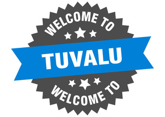 Tuvalu sign. welcome to Tuvalu blue sticker