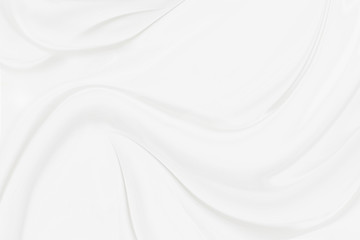Plakat White silk cloth fabric wave overlapping with light and shadow. white and gray abstract texture background