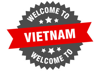 Obraz premium Vietnam sign. welcome to Vietnam red sticker