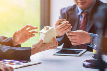 Smooth Focus,The auctioneer is judging the auction of real estate and houses in the auction held...