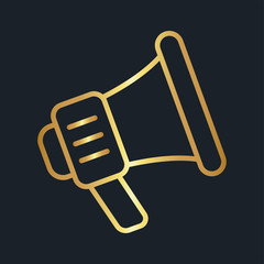 flat icons for Megaphone,Gold color,vector illustrations