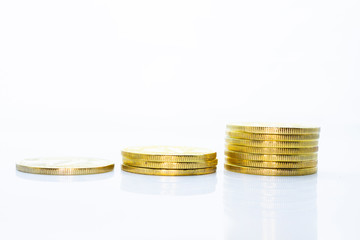 digital coin closeup on white background , isolate