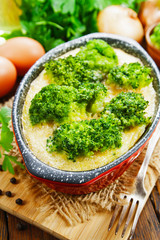 Casserole with broccoli and eggs