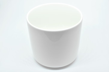 ceramic cup arranging on white background