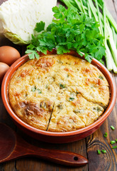 Vegetable casserole with cabbage