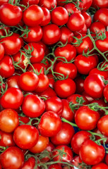 ripe red tomatoes closeup vegetable background Top view