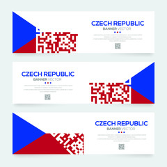 Banner Flag of Czech Republic ,Vector illustration