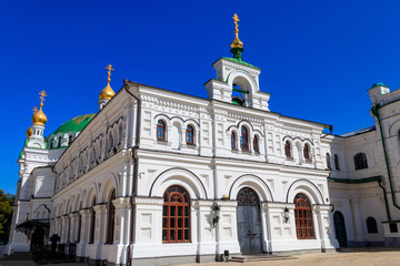 Fototapeta na wymiar Refectory church of Kiev Pechersk Lavra (Kiev Monastery of the Caves) in Ukraine