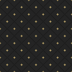 Retro ornament. Grid of lines with dots with gold elements. Classic background. - 306714075