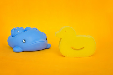 yellow rubber duck in bath