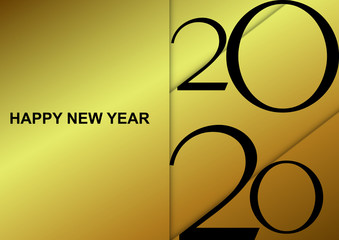 Happy new 2020 year golden background design. illustration vector design background