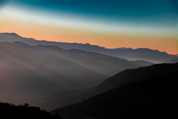 Obraz premium sunset in the mountains