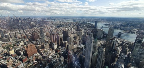 aerial view of manhattan from top of mountain