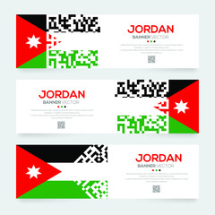Obraz na płótnie Canvas Banner Flag of Jordan ,Vector illustration